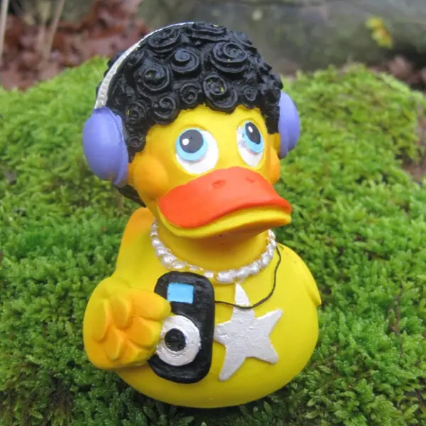 Disco Musik Kopfhörer Quietscheente Badeente Naturkautschuk Lanco
