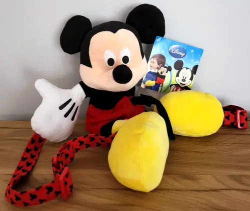 Disney 3D Rucksack Plüschtier Mickey Maus Micky Mouse Spielzeug Stoff-Kuscheltier 38cm NEU