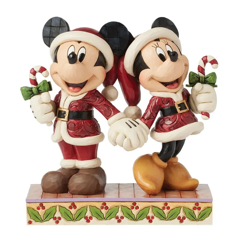 Disney Mickey & Minnie Mouse Candy Cane Christmas Figur Jim Shore 6016882 Enesco