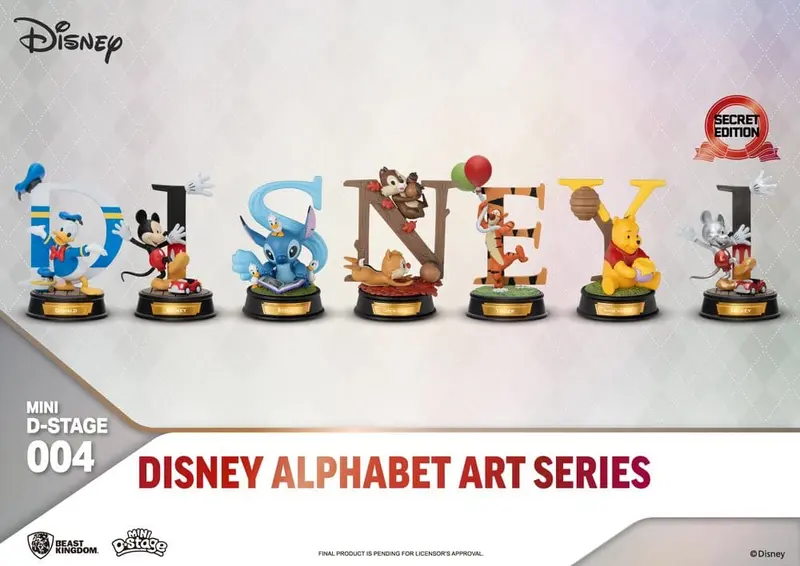 Disney Mini Diorama Stage Statuen 6-er Pack Alphabet Art 10 cm
