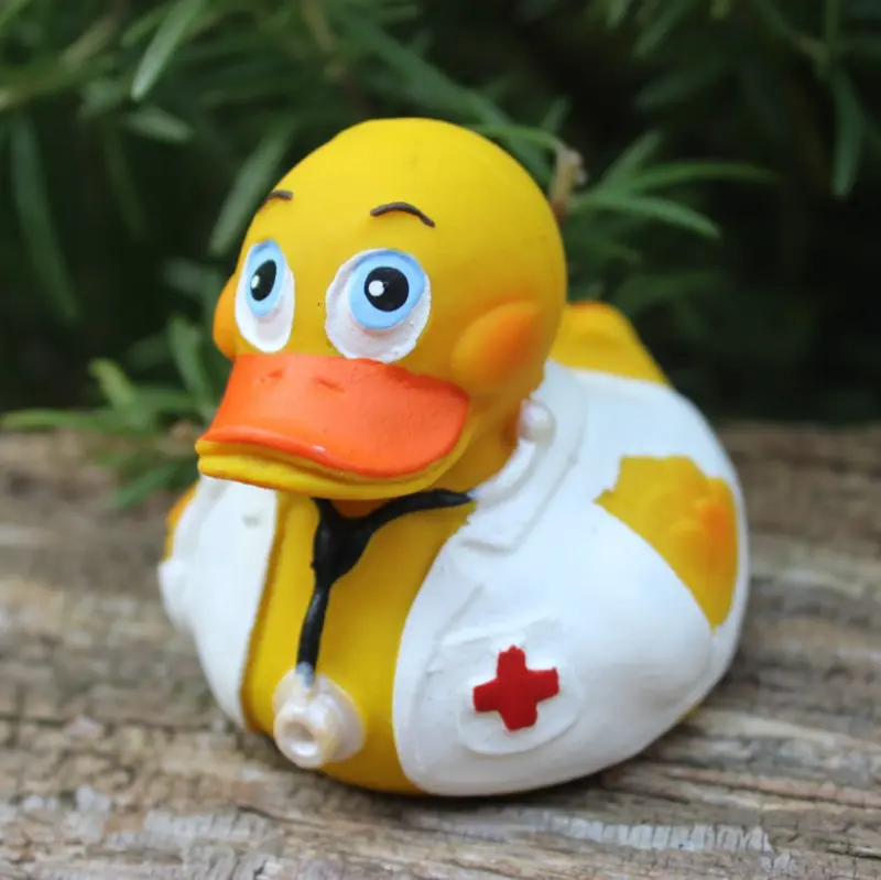 Doktor Arzt Duck Quietscheente Badeente Naturkautschuk Lanco