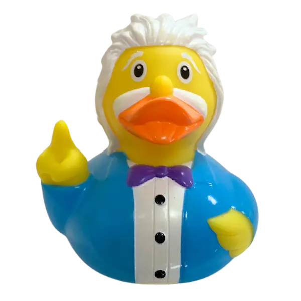 Doktor Schlaustein Einstein Badeente Quietscheente Lilalu