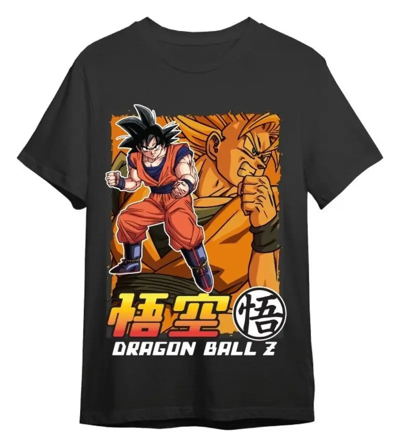 Dragon Ball Z T-Shirt Goku & Super Saiyan Schwarz Größe L