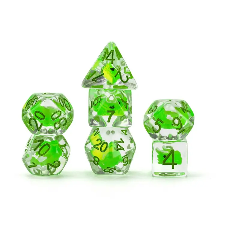 Dragon Storm Inclusion Würfel Set Green Dragon (7)