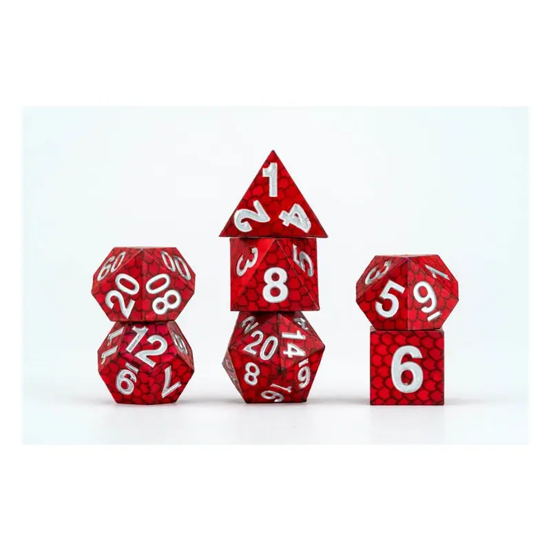 Dragon Storm Sharp Edge Silicone Würfel Set Red Dragon Scales (7)