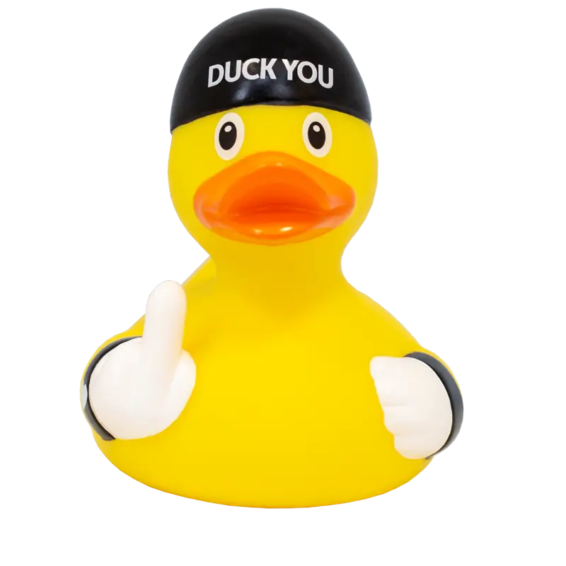 Duck You Stinkefinger Badeente Quietscheente Lilalu