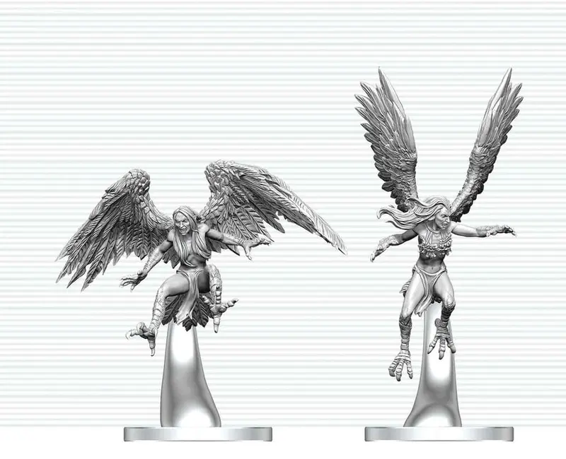 Dungeons & Dragons Nolzur's Marvelous Miniatures Miniatur unbemalt Harpyien 17 cm