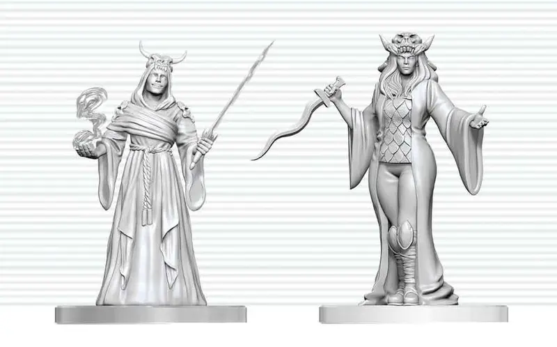 Dungeons & Dragons Nolzur's Marvelous Miniatures Miniatur unbemalt Kultisten-Fanatiker & Hierophant 14 cm
