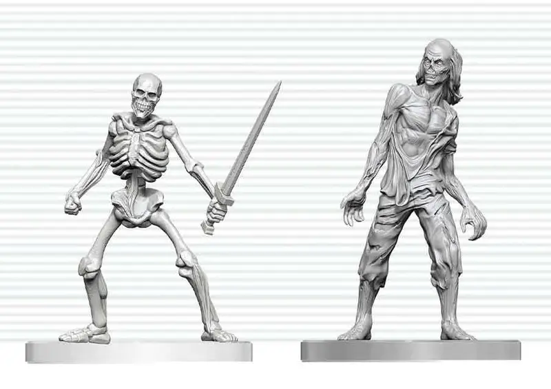Dungeons & Dragons Nolzur's Marvelous Miniatures Miniatur unbemalt Zombie & Skeleton 14 cm