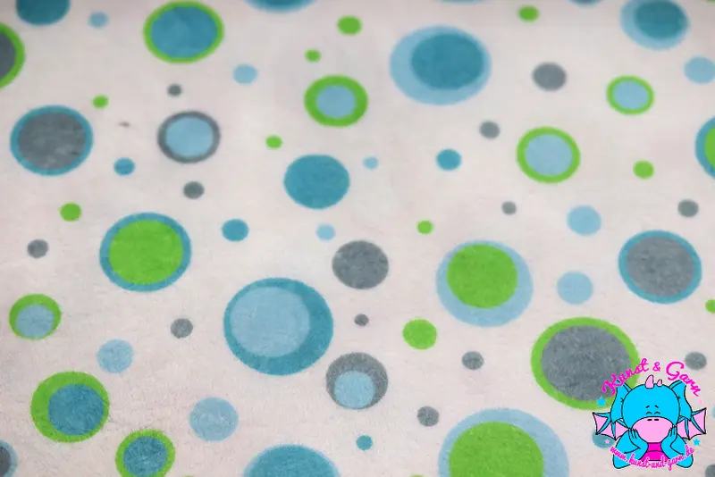 Eigenproduktion Digitaldruck Minky Bubbles blau grün 3mm