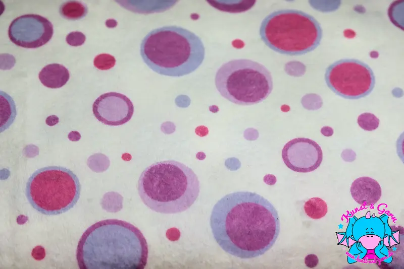 Eigenproduktion Digitaldruck Minky Bubbles rosa lila 3mm
