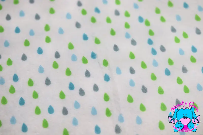 Eigenproduktion Digitaldruck Minky Drop blau grün 3mm