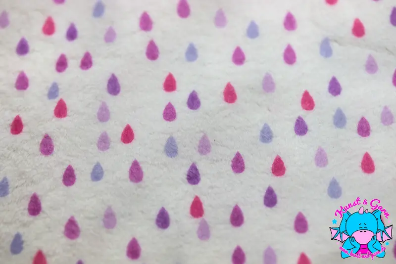 Eigenproduktion Digitaldruck Minky Drop rosa lila 3mm