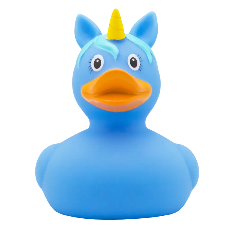 Einhorn Blau Ente Badeente Quietscheente Gummiente Lilalu