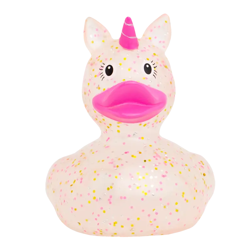 Einhorn Glitzer Pink Ente Badeente Quietscheente Gummiente Lilalu