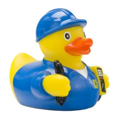Elektriker Elektro Ente Badeente Quietscheente Gummiente
