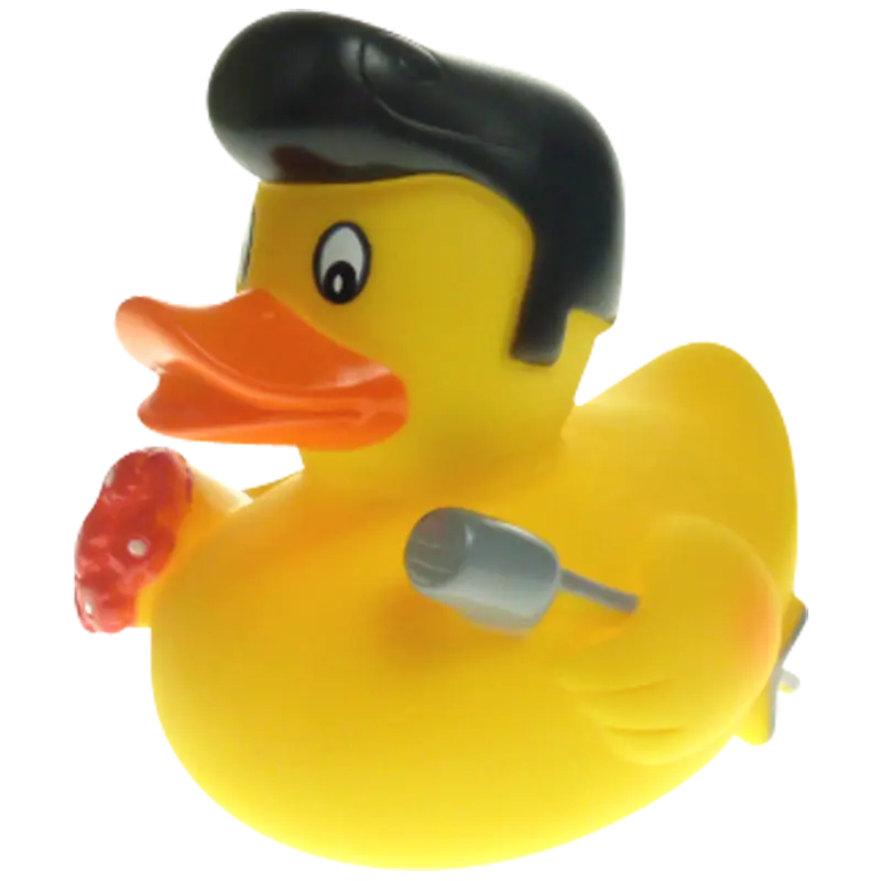 Elwis Rock n Roll Ente Badeente Quietscheente Gummiente Factotum