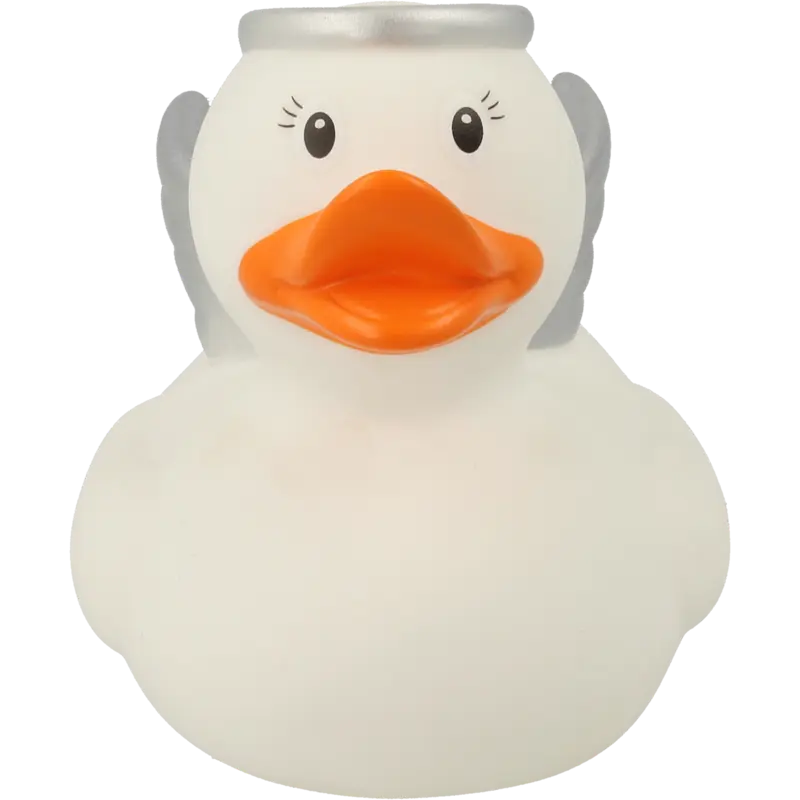 Engel Weiss Ente Badeente Quietscheente Gummiente Lilalu