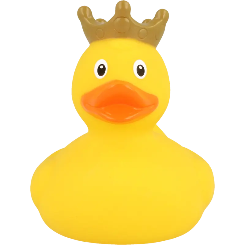 Ente Gelb mit Krone Badeente Quietscheente Gummiente Lilalu