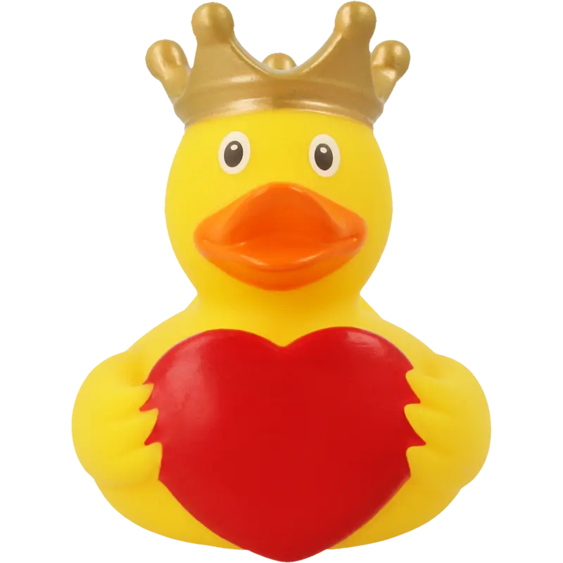 Ente mit Gruss Herz Badeente Quietscheente Gummiente Personalisierbar Lilalu