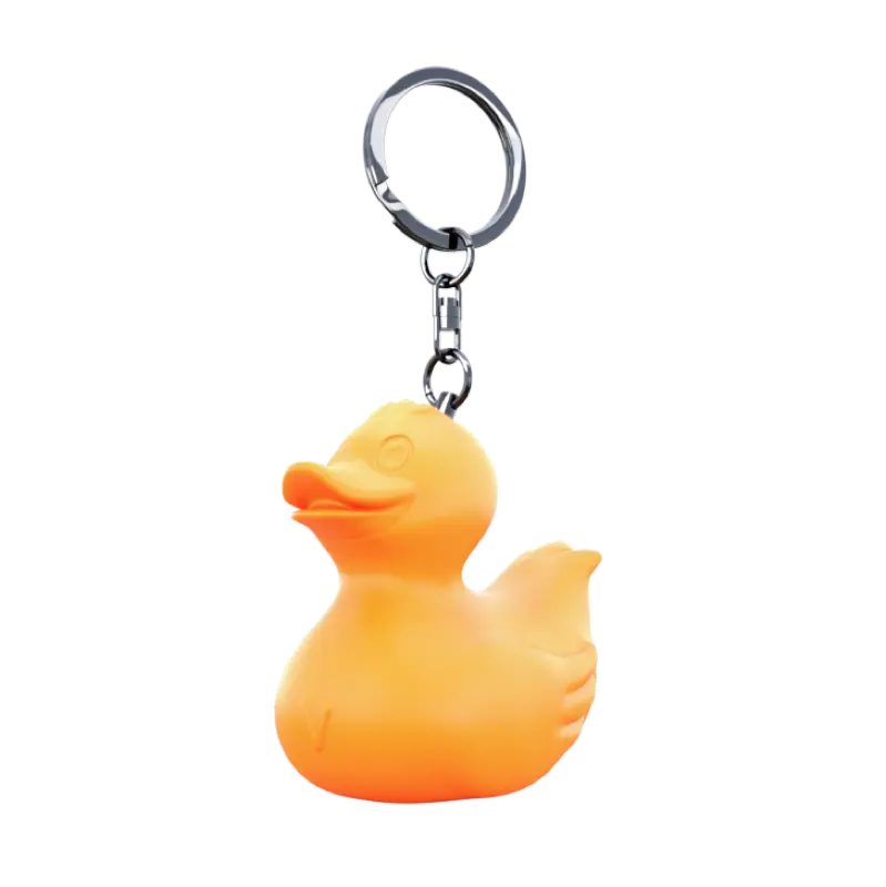 Ente Orange Schlüsselanhänger aus Gießharz Duckychain Ducklin