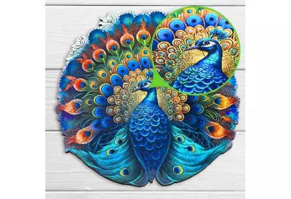 ESC Welt "PFAU PUZZLE 200 oder 300 TEILE" Klassisches Lege/Wand Puzzle aus Holz