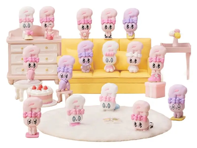 Esther Bunny Blind Box Minifiguren Little Vlog Bunny Face Series 6 cm Display (6)