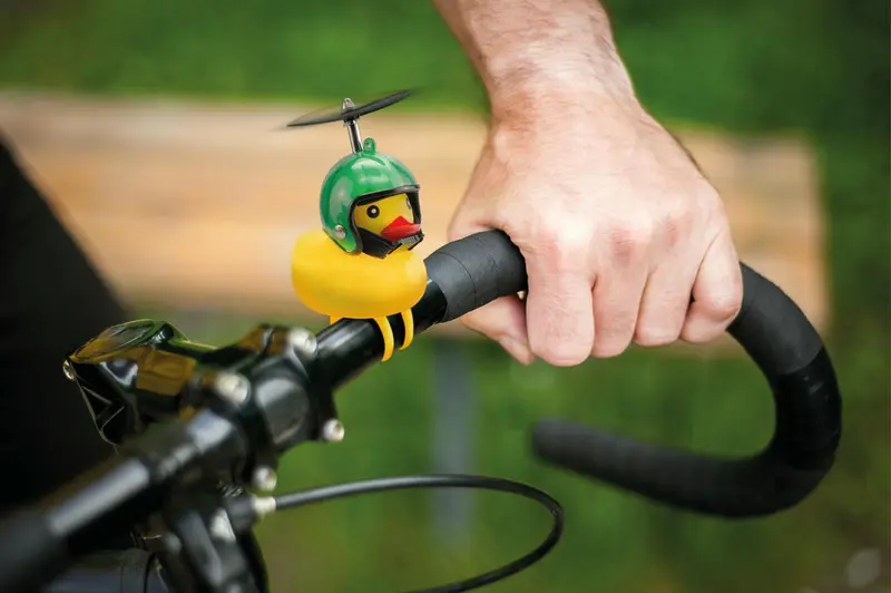 Fahrrad Lenker Klingel Bike Duck Hupe Ente Quietscheente Propellerhelm Melone