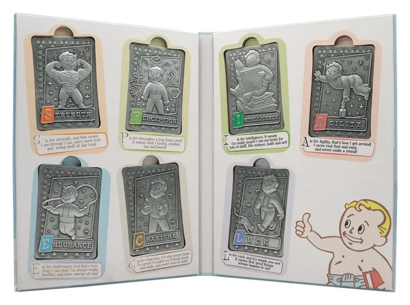 Fallout Metallbarren mit Album S.P.E.C.I.A.L. Perk Card Collector’s Album
