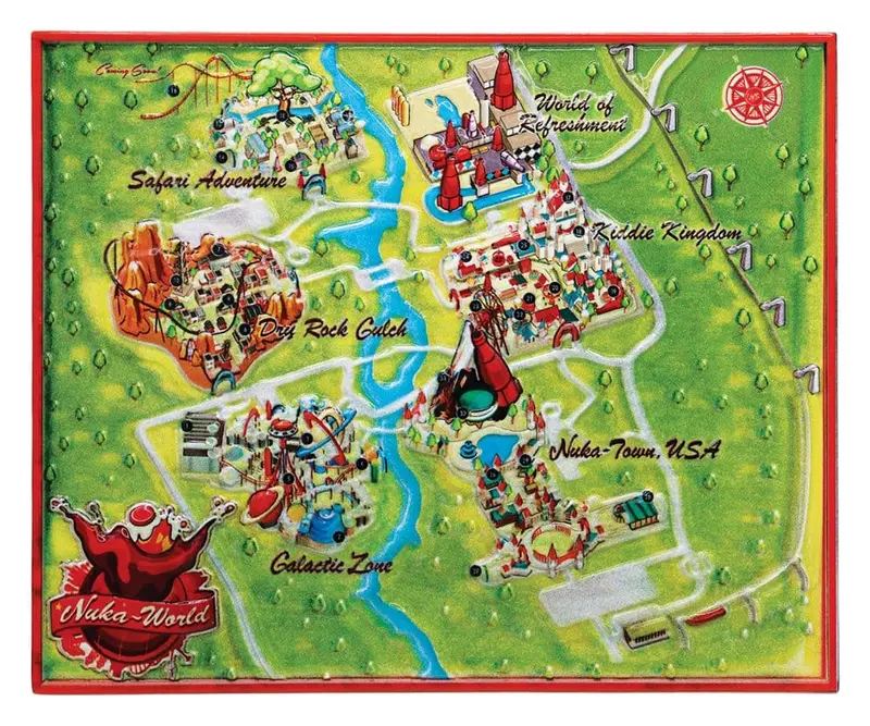 Fallout Replik Metal Map Nuka-World Limited Edition 16 x 13 cm