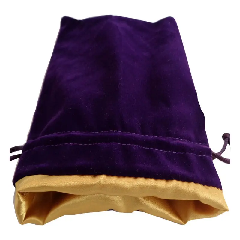 FanRoll Würfelbeutel Velvet Purple with Gold Satin Small