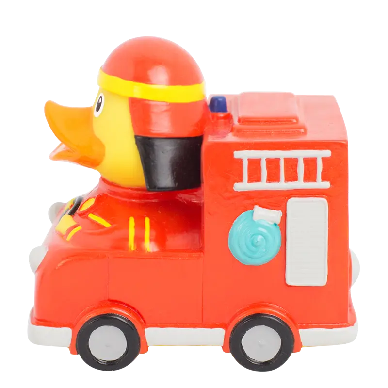 Feuerwehrauto Ente Badeente Quietscheente Gummiente Lilalu