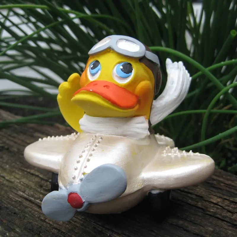 Flugzeug Duck Quietscheente Badeente Naturkautschuk Lanco