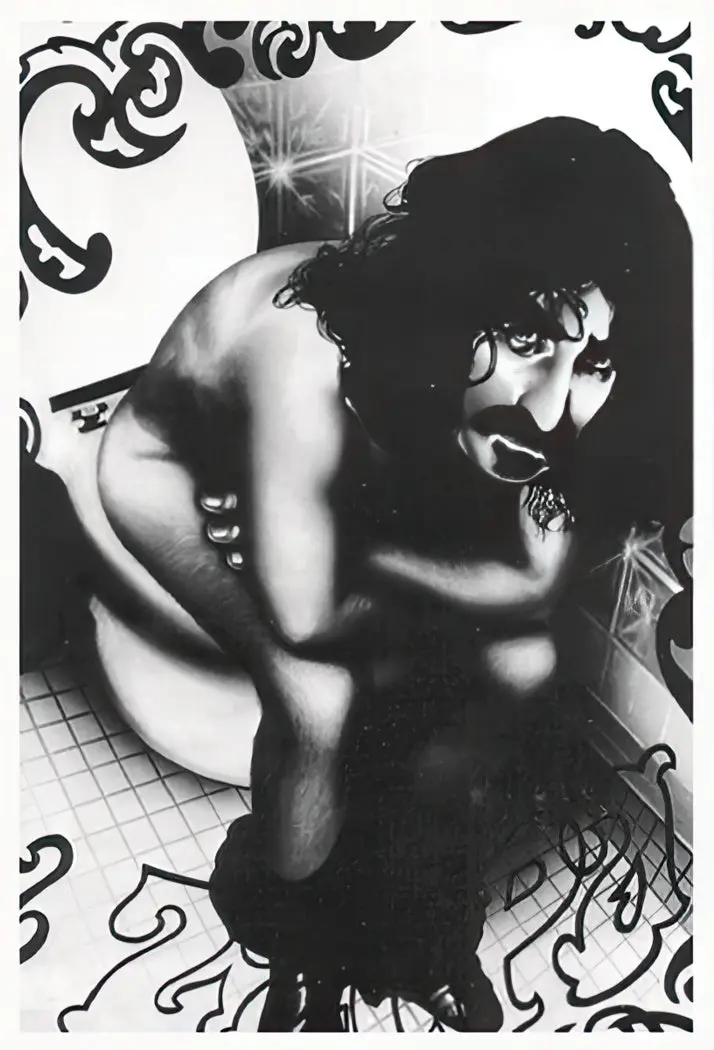 Frank Zappa Sitting on Toilet Poster