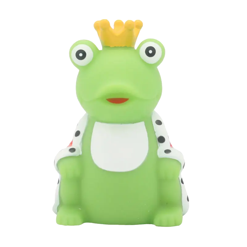 Froschkönig mit Umhang Quietschefrosch Badetier Lilalu