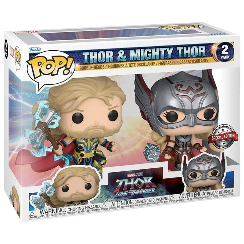 Funko POP! Marvel Thor Love and Thunder 2er Pack Thor & Mighty (10 cm)