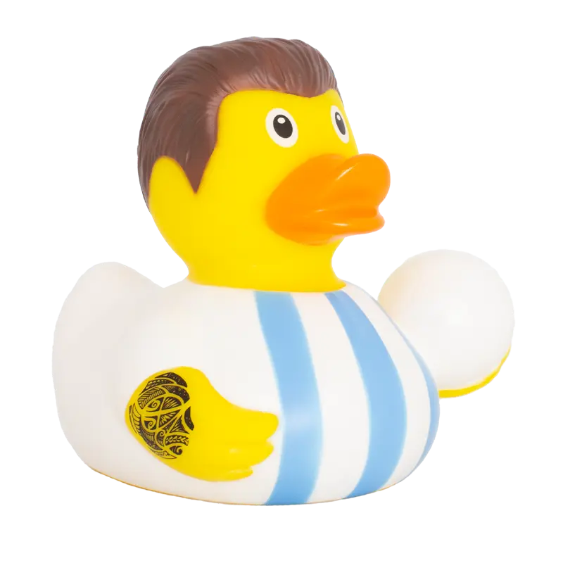 Fussballspieler Argentinien Ente Badeente Quietscheente Gummiente Lilalu