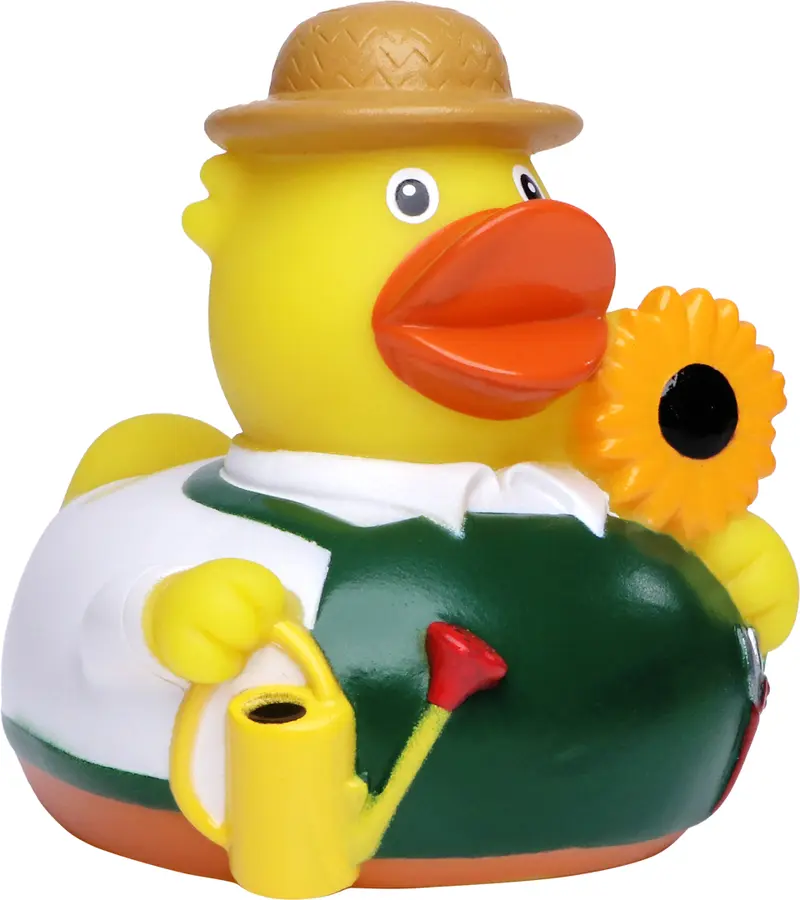 Gartenarbeit Gärtner Ente Badeente Quietscheente Schnabels