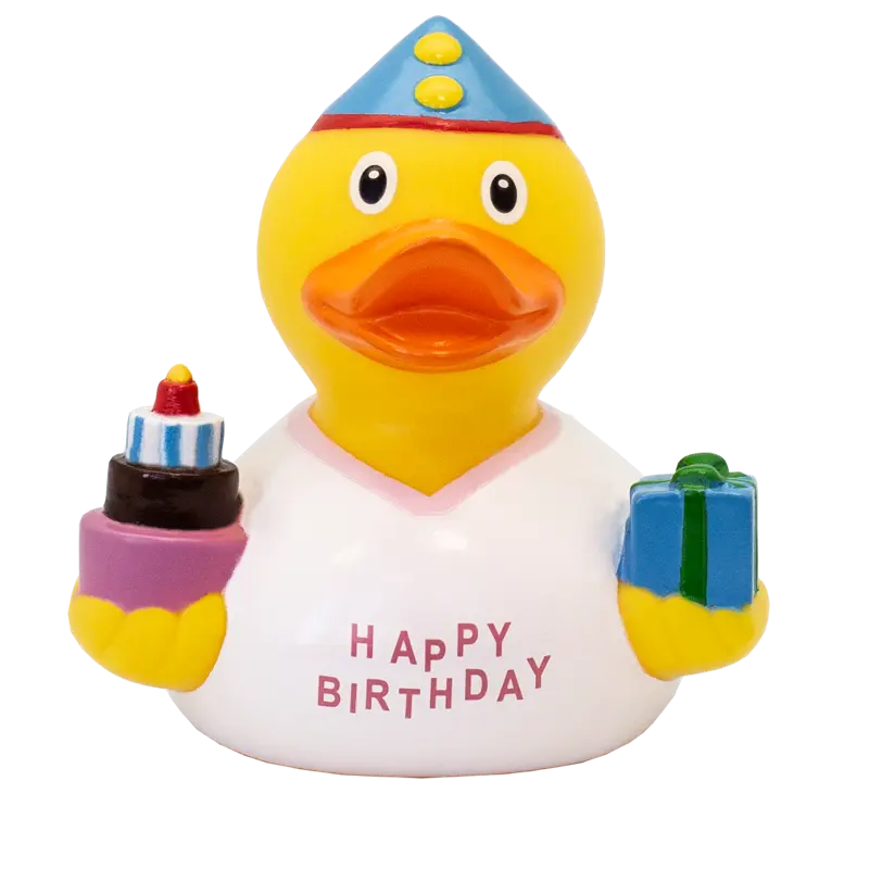 Geburtstag Ente Weiss Badeente Quietscheente Lilalu