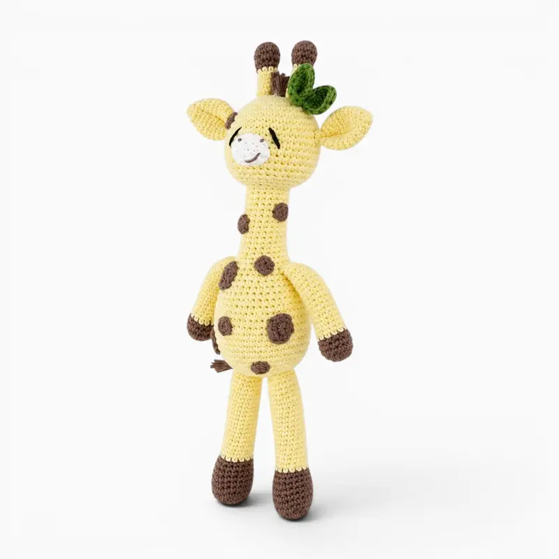 Gehäkeltes Giraffen Kuscheltier in Gelb