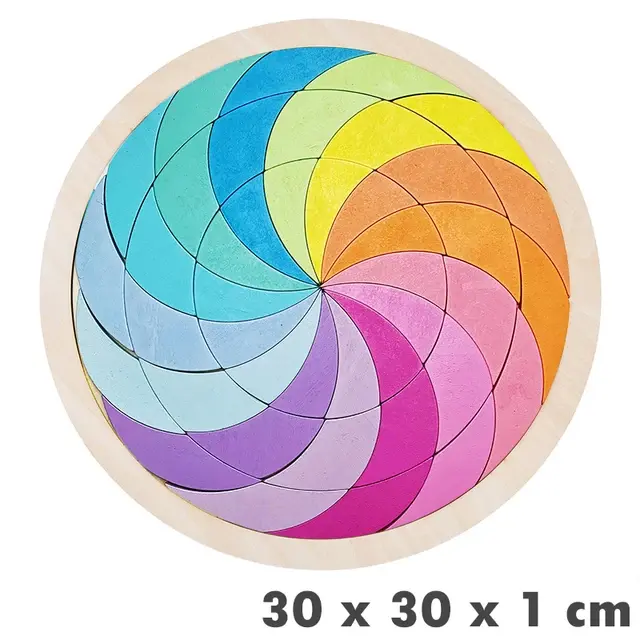 Geometrisches Holzpuzzle für Kinder ab 3 | Farben & Formen – Bimbino