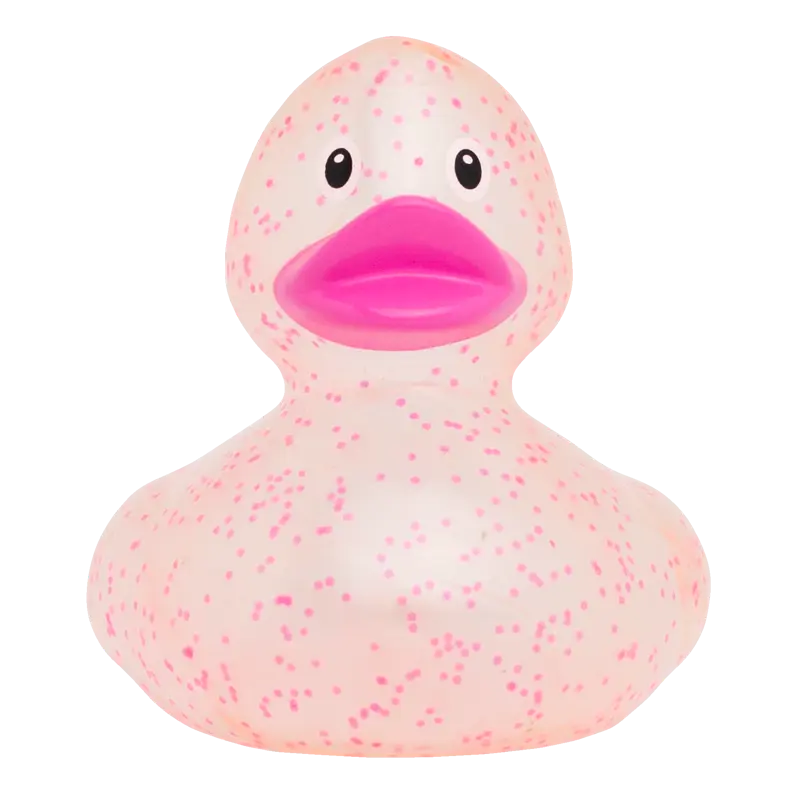 Glitzer Pink Konfetti Ente Badeente Quietscheente Gummiente Lilalu