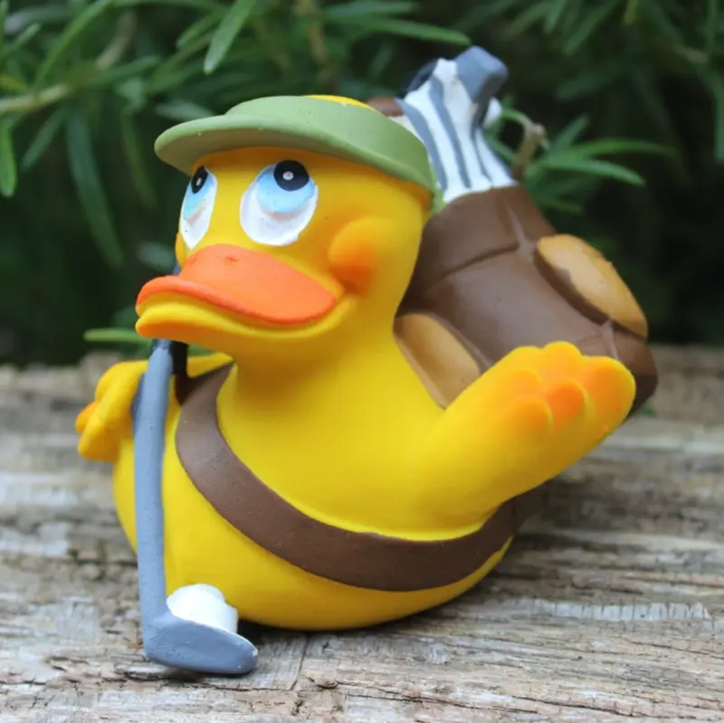 Golf Duck Quietscheente Badeente Naturkautschuk Lanco