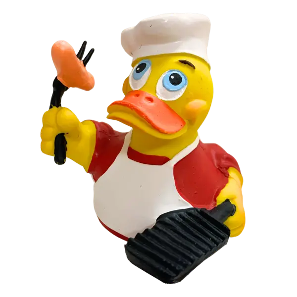 Grillen BBQ Gregor Griller Duck Quietscheente Badeente Lanco