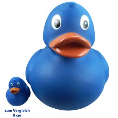 Große XXL Ente Blau Badeente Quietscheente Factotum