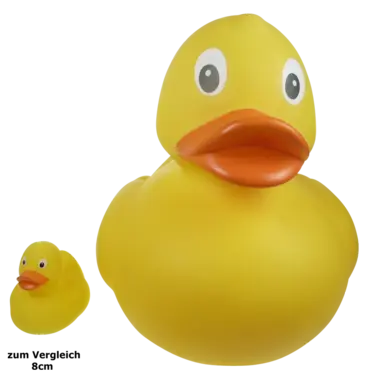 Große XXL Ente Gelb Badeente Quietscheente Factotum