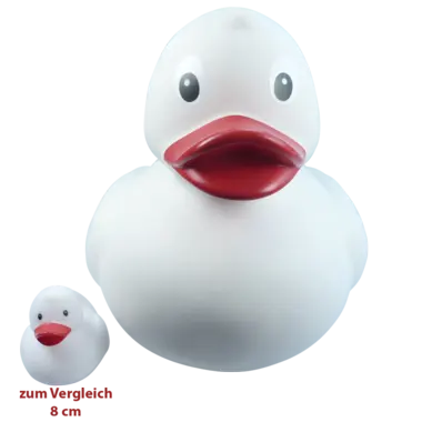 Große XXL Weiß Ente Badeente Quietscheente Factotum