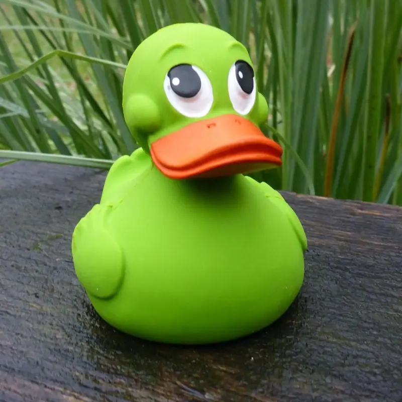 Grün Green Duck Quietscheente Badeente Naturkautschuk Lanco