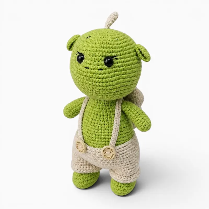Grünes gehäkeltes Drachen Kuscheltier