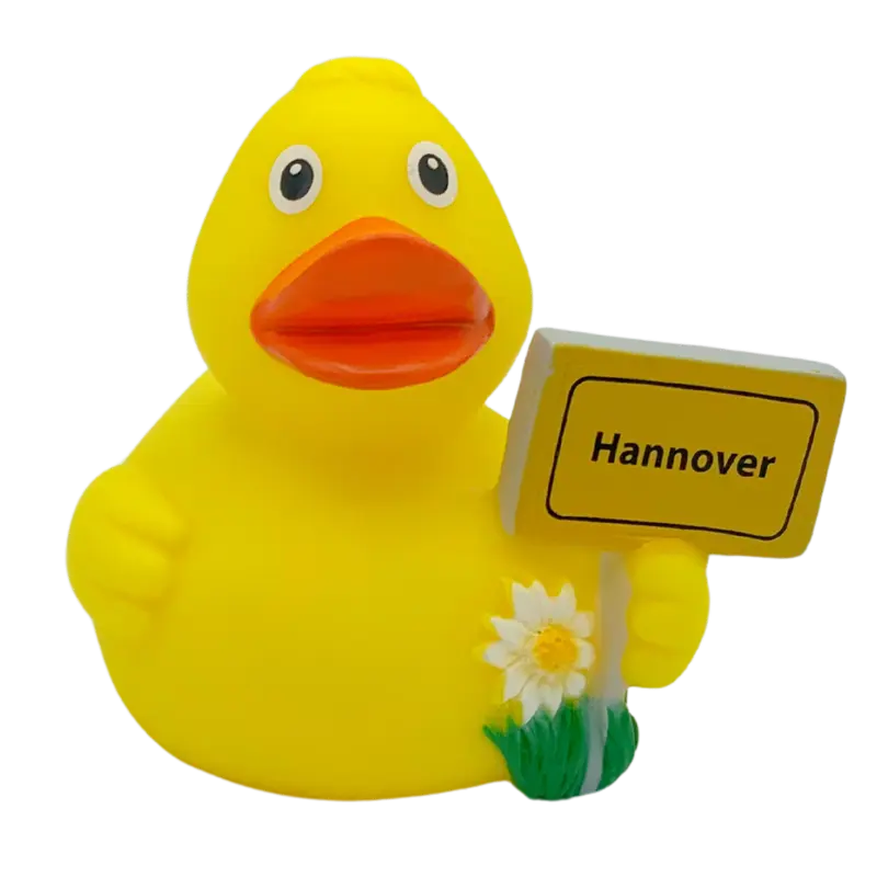 Hannover Stadt Ente Ortsschild Badeente Quietscheente Schnabels